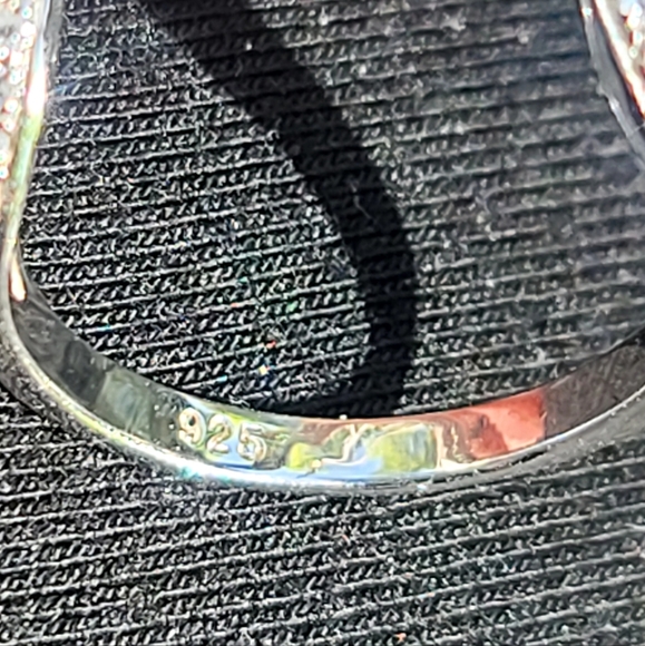 White sapphire & sterling silver ring sz 5 - Picture 17 of 17